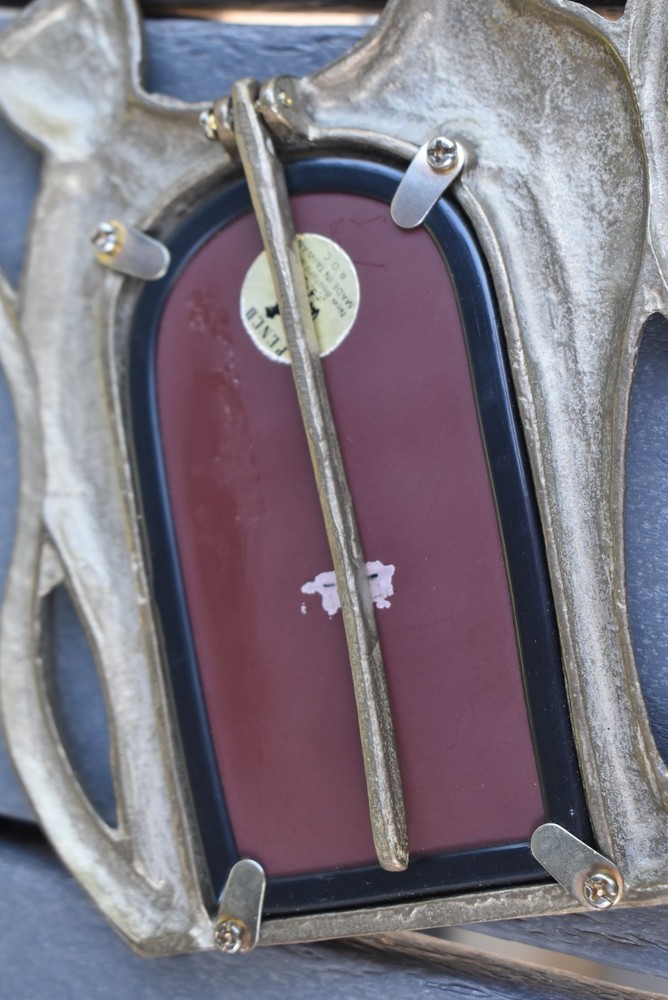 Vintage Brass SIAMESE Cat EASEL Vanity Mirror