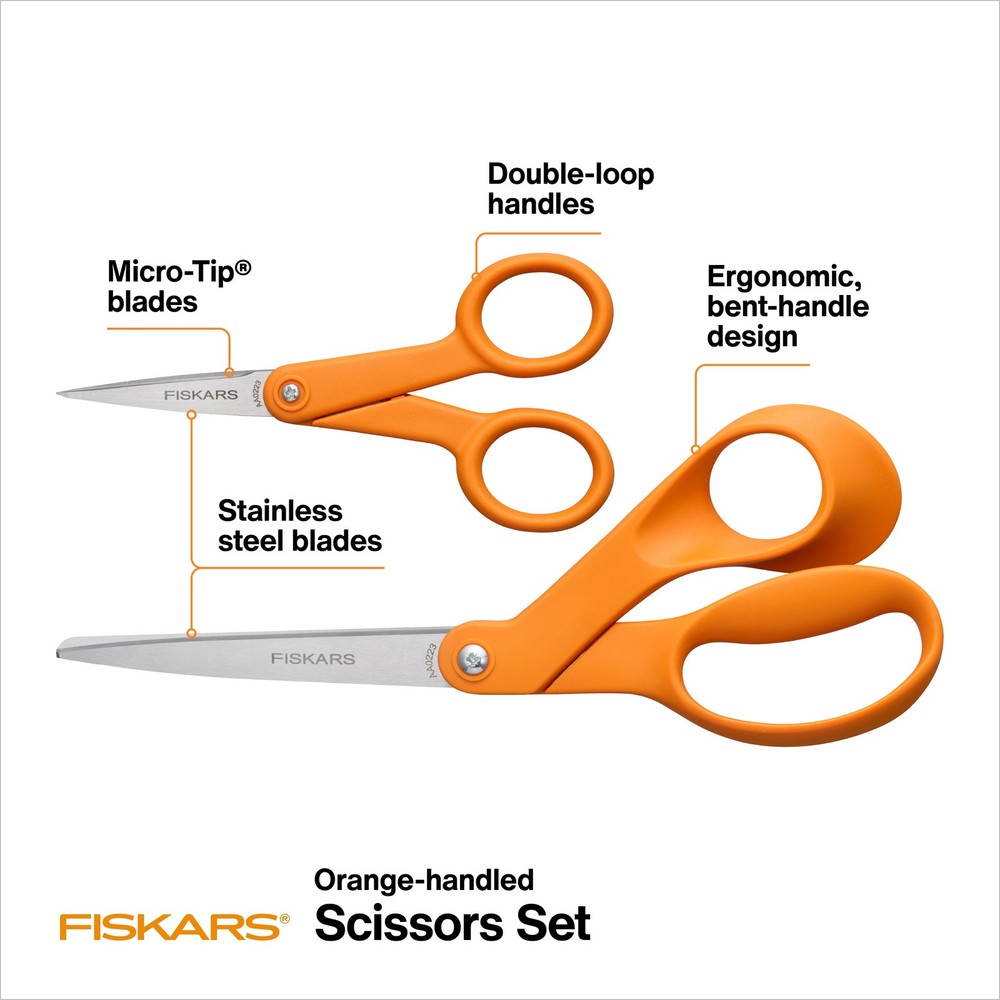 Crafting Scissors 2-Piece Set 8-inch & 5-inch Microtip Scissors
