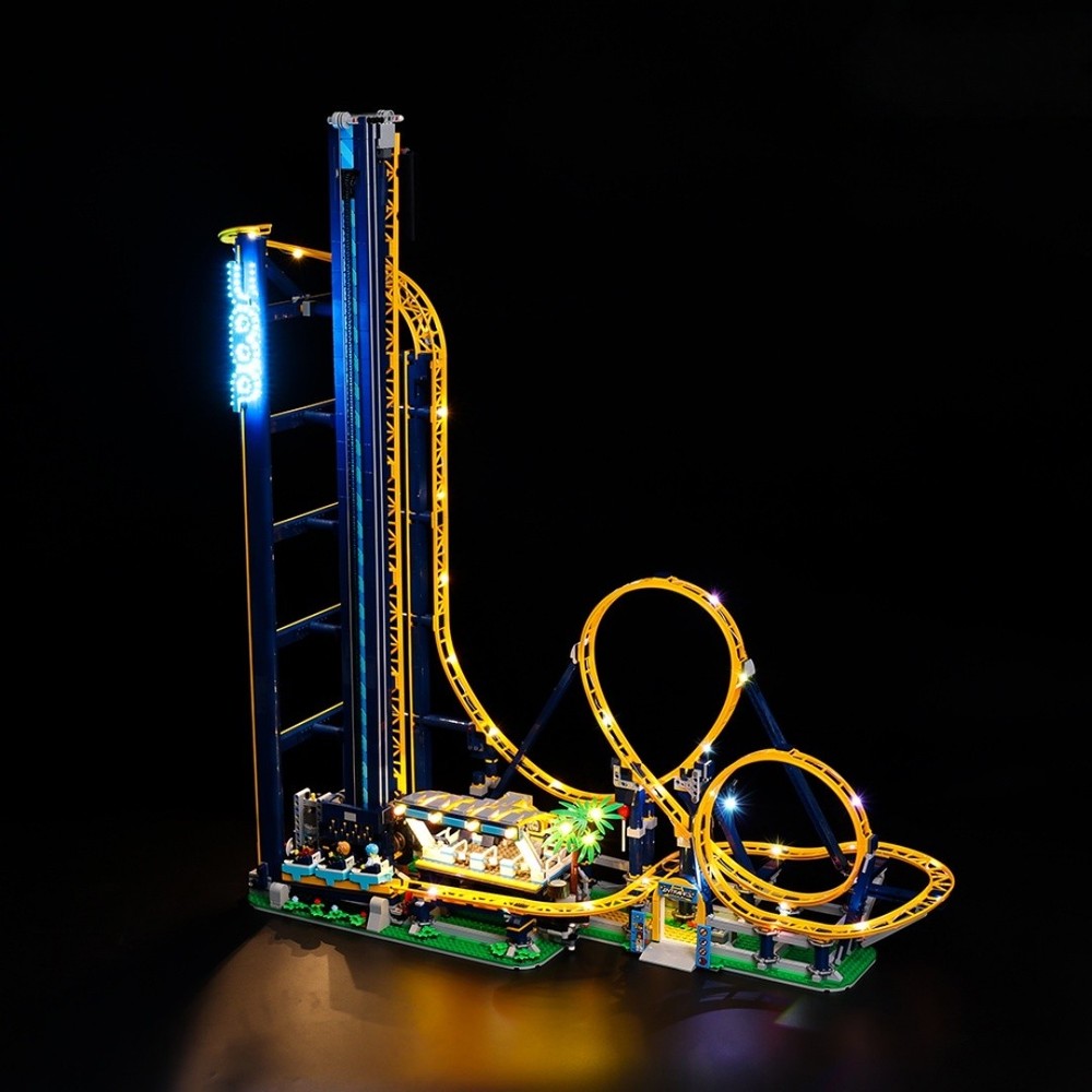 LED Light Kit for Loop Coaster - Compatible with LEGO® 10303 Set (Remote)