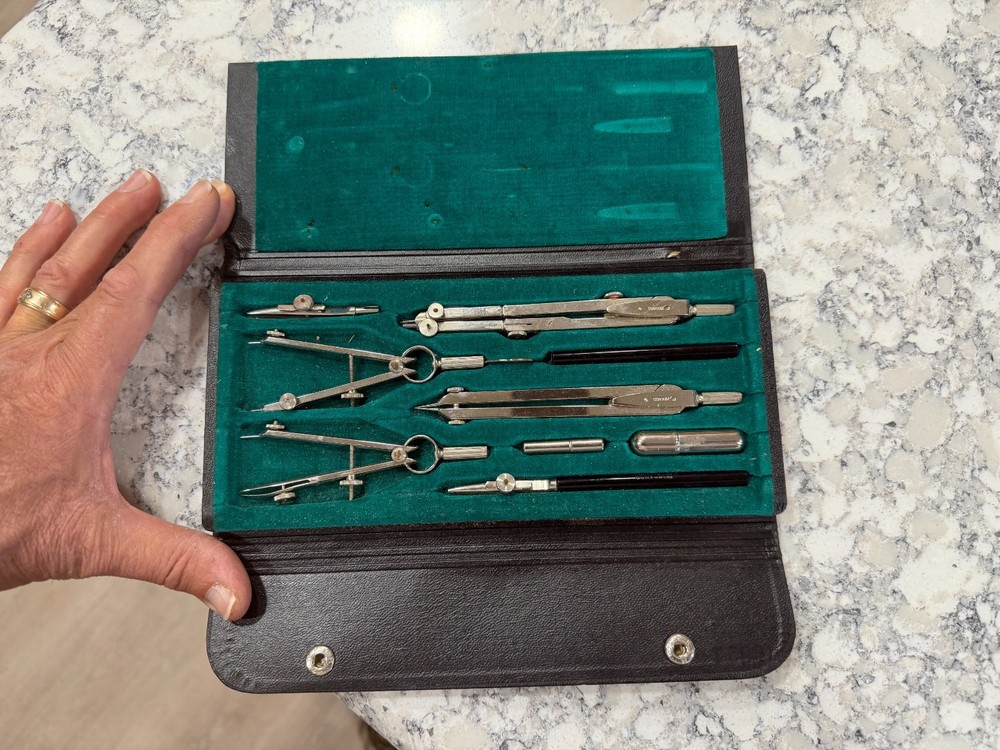 10 Piece Vintage Dietzgen Co Constructo 1095T Drafting Tool Set Germany