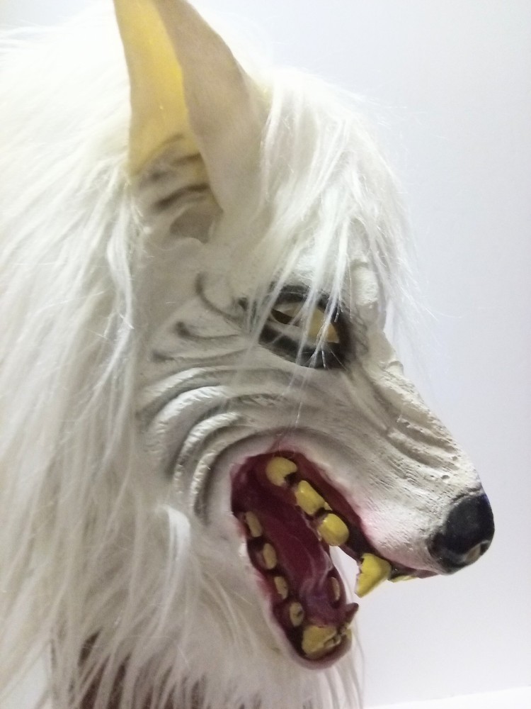 White Soft Rubber Wolf Mask