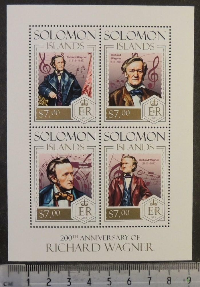 Solomon Islands 2013 richard wagner classical music composer m/sheet mnh