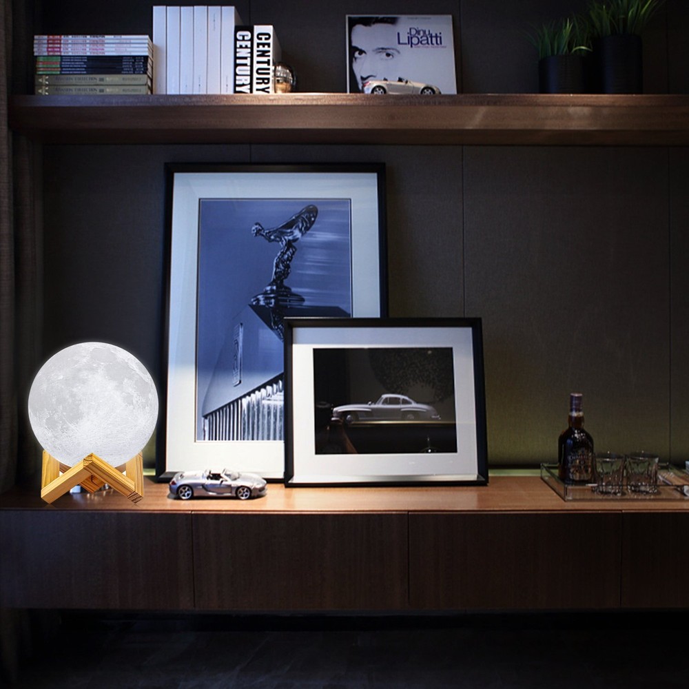 3D Printing Moon Galaxy Lamp Moonlight USB LED Night Light Touch Color Changing