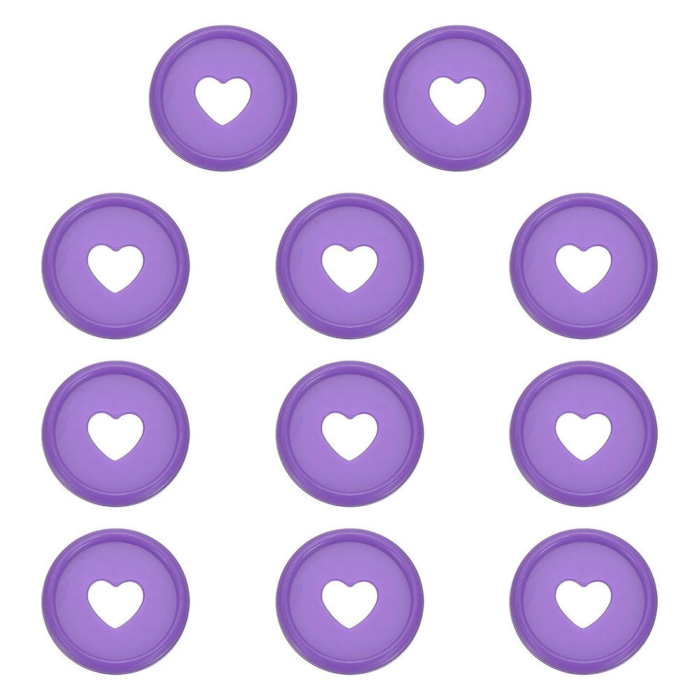 24mm Plastic Book Binding Discs, 11 Pack Expansion Discs Heart, Purple