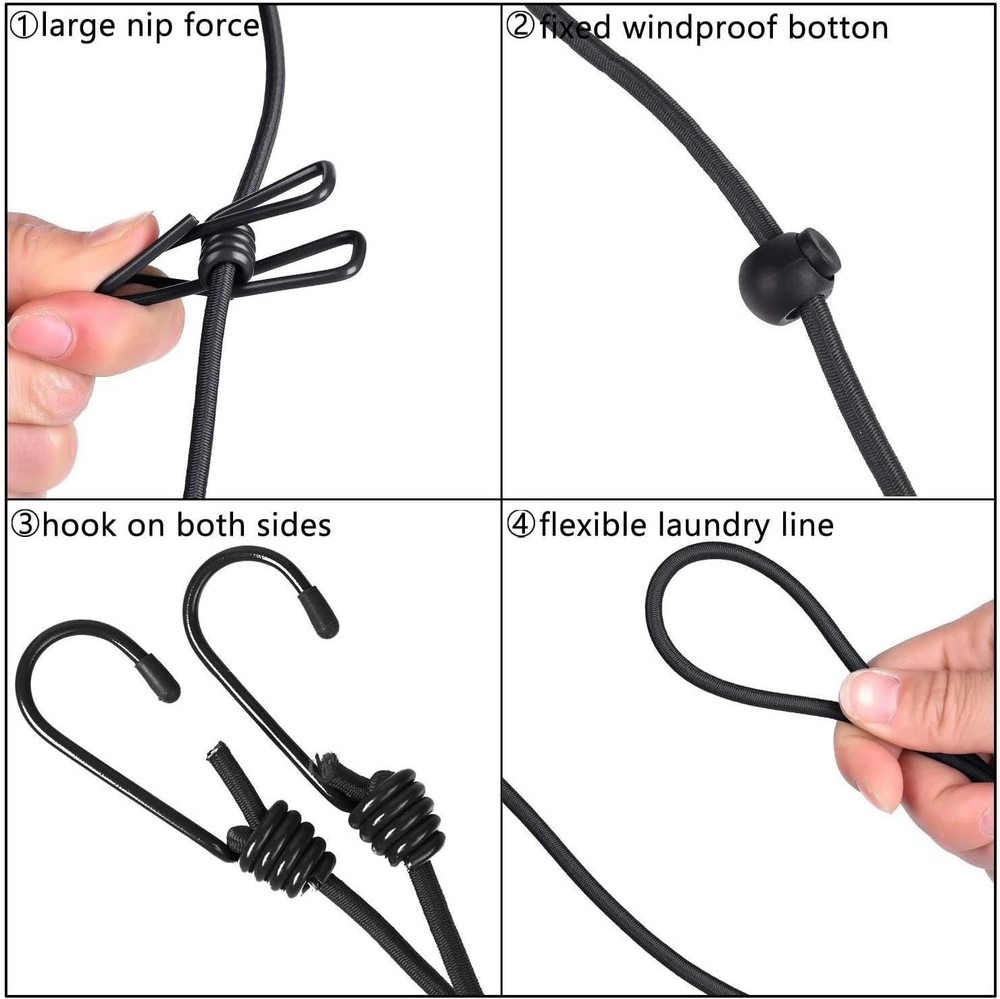 Retractable Portable Clothes Drying Line – 12 Clips, Lightweight & Strong
