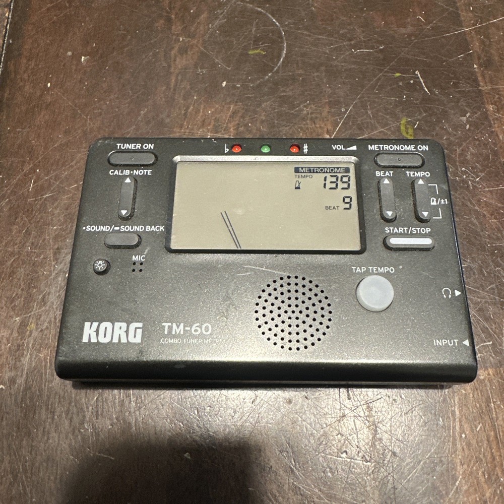 Korg TM-60 Tuner Metronome Combo Backlit Display
