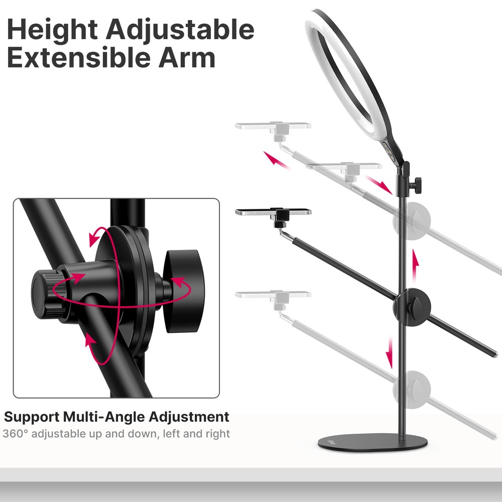 Ulanzi Desktop Ring Light Set with Overhead Shooting Bracket Fill Light