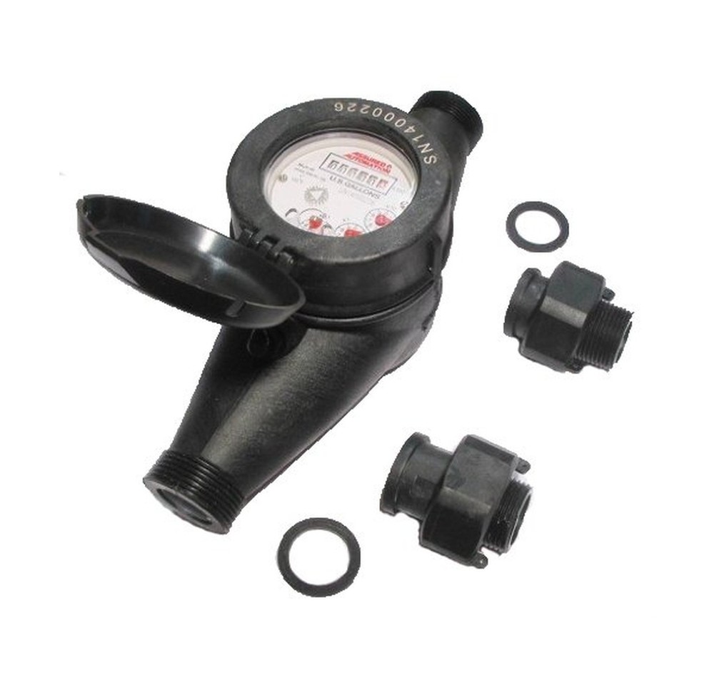 WM-PC Series Plastic Water Meter (1", No Pulse Output) 1"