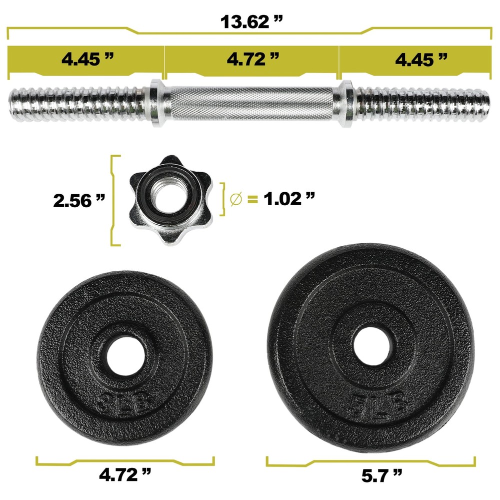 40lb Adjustable Dumbbell Set, Chrome & Black