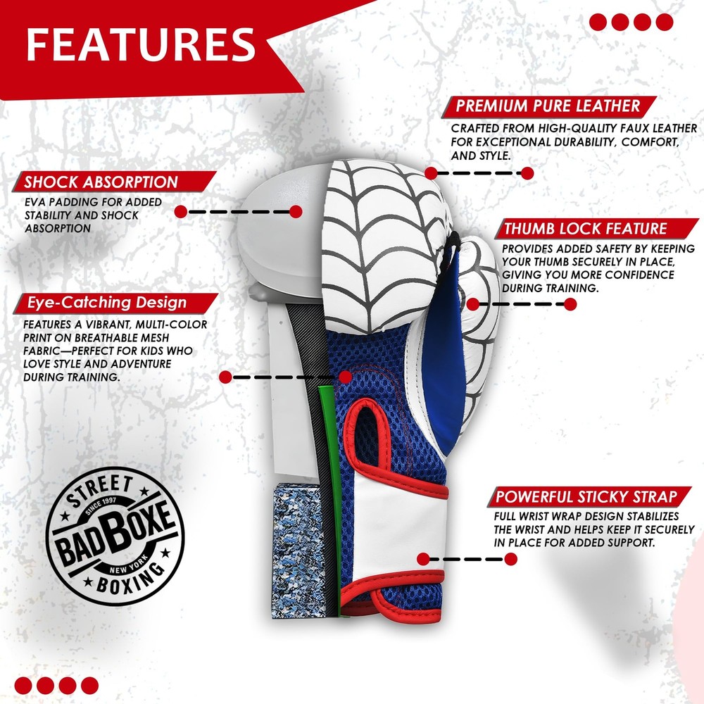 Boxing Gloves 6oz (White/Blue, 6oz)