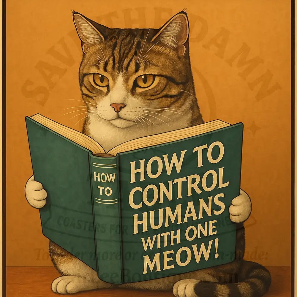 Handmade Coaster: Feline Manipulation 101