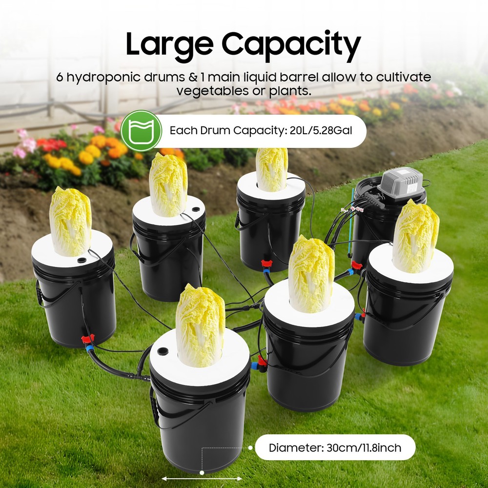 Hydroponics Grow System Kit 5 Gallons 6 Buckets Hydroponics Growing System Kit