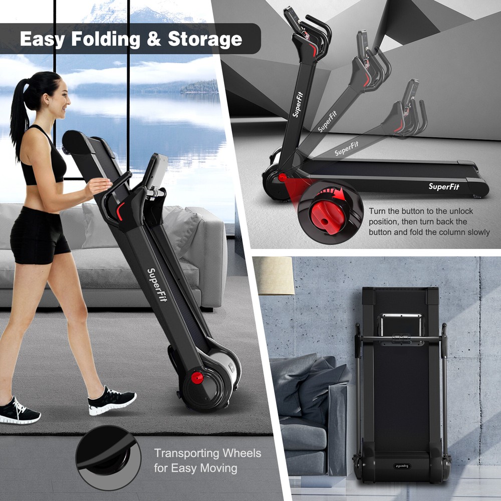 Costway Folding 2.25HP Electric Treadmill Running Machine APP Control Bluetooth