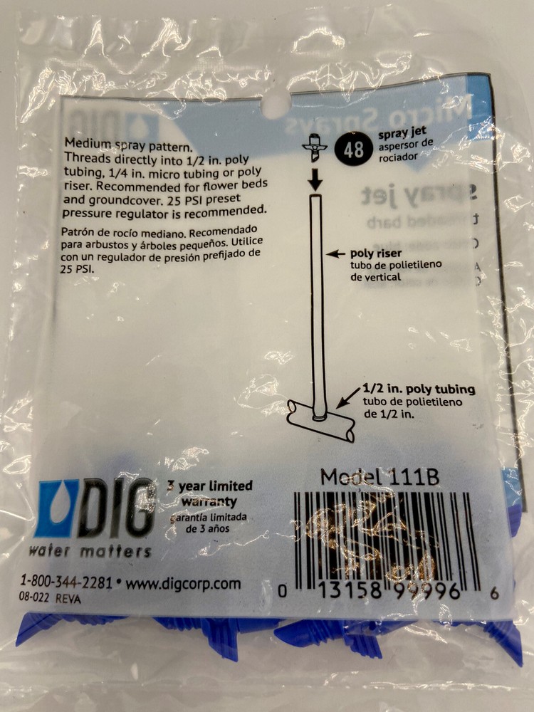 111B 10-Pack Spray Jets on Threaded Barb - Quantity 1