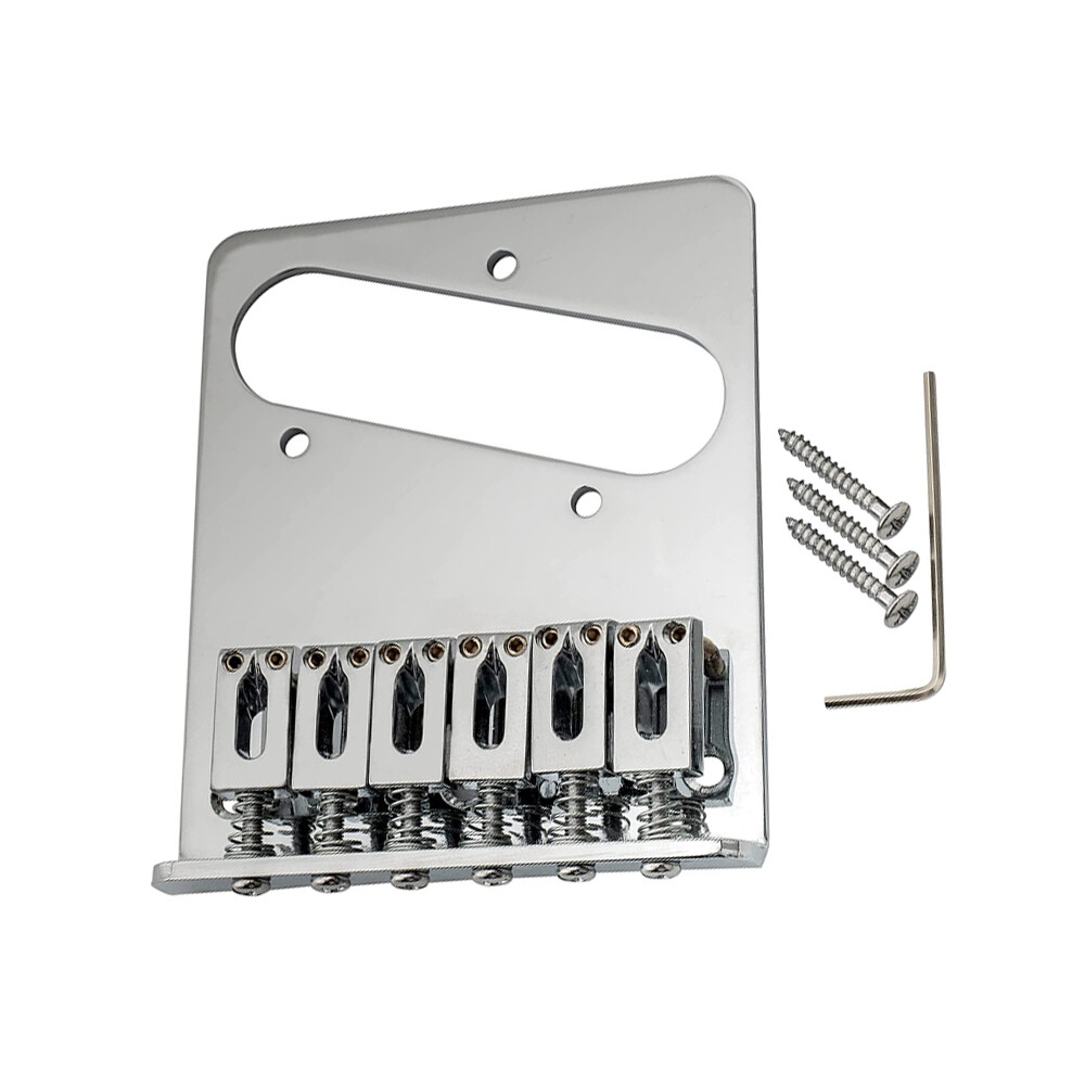 Chrome 6 String Chrome Saddle Bridge Control Plate for Telecaster Tele TL