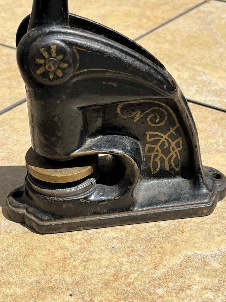 Antique Cast Iron Seal Press Stamp Embosser Notary