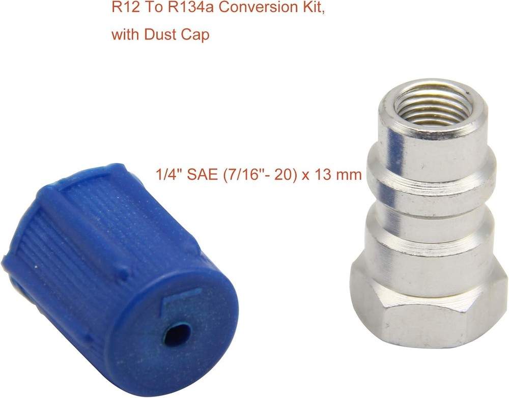To R134a Conversion Kit, with Dust Cap, Fast Quick Conversion Adapter Switch, Ad