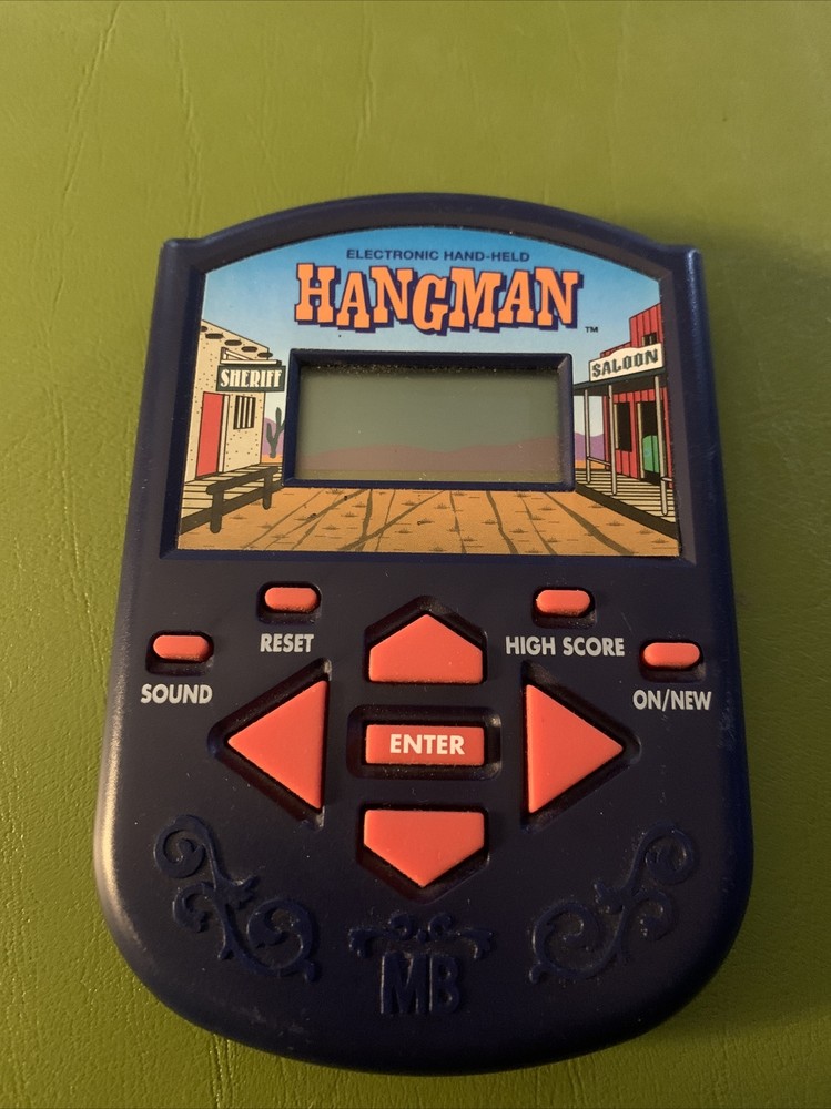 Hangman Handheld Electronic handheld Game by Milton Bradley (1995) - working!