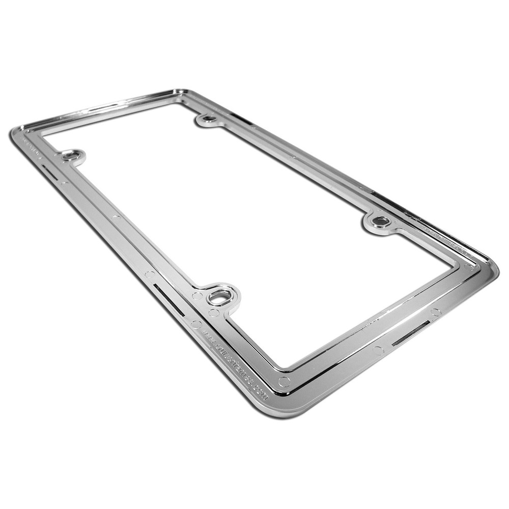 CarBeyondStore Red Reflector Chrome Plastic License Plate Frame
