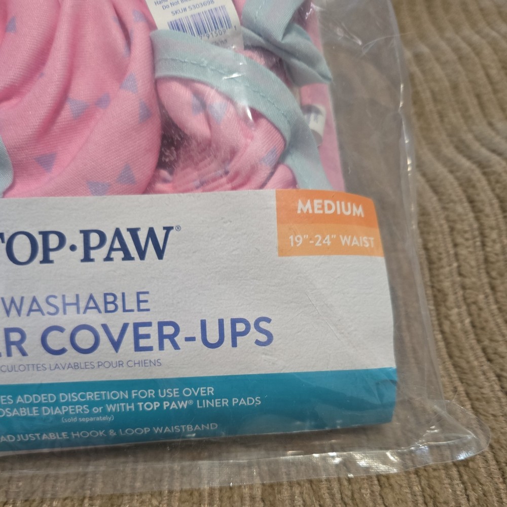 Top Paw Washable Reusable Dog Cover-Ups 2 Count Fully Adjustable Medium Pink/200