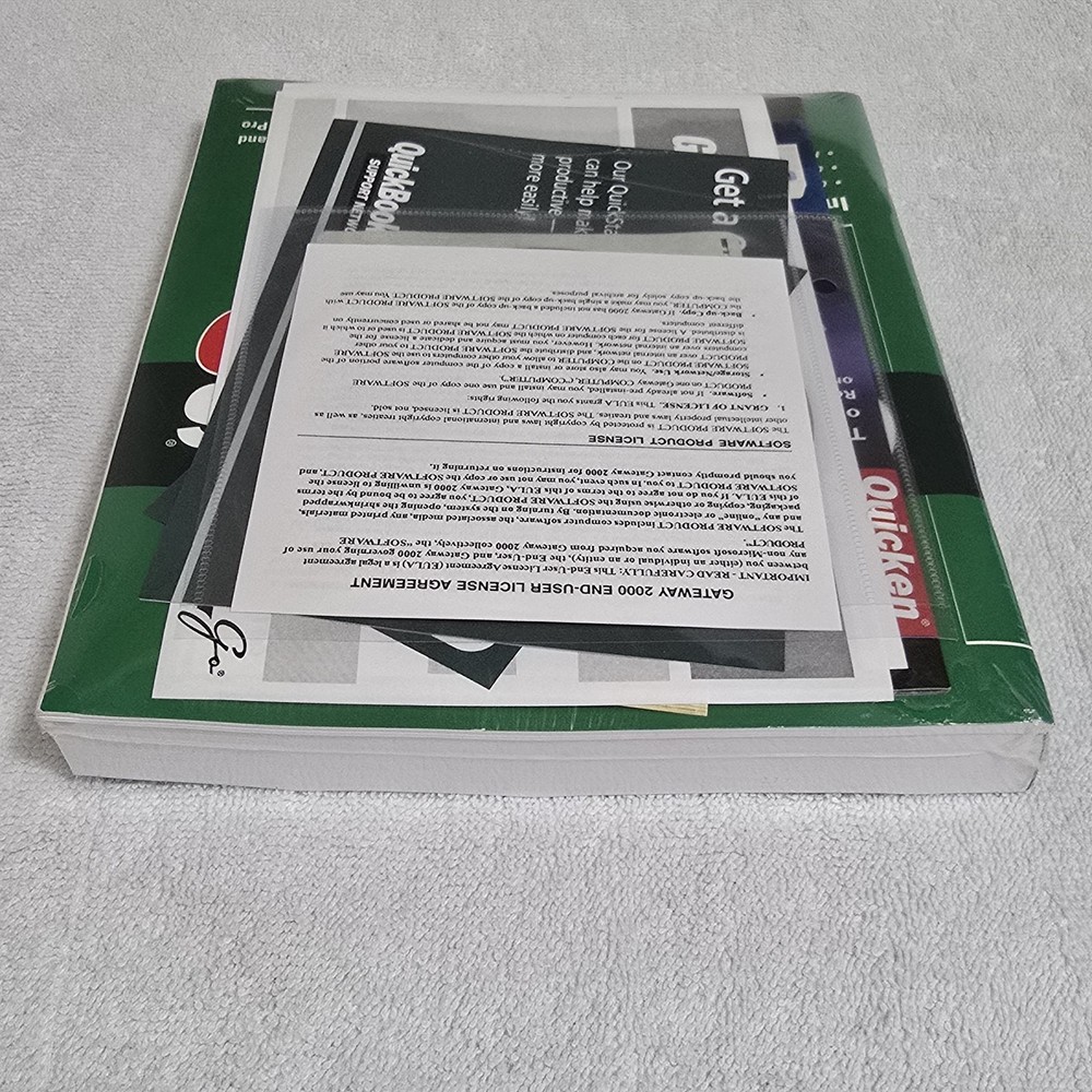 VTG QuickBooks 2000 Intuit Gateway 2000 Sealed User Guide + Software CD NOS READ