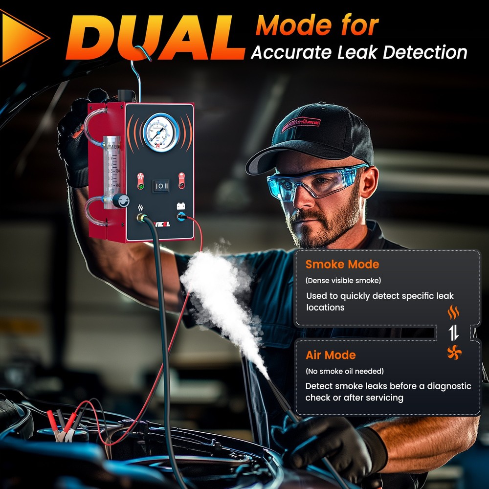 Car EVAP Smoke Machine Fuel Pipe Leak Detector Sealing Test Tool Cooling System