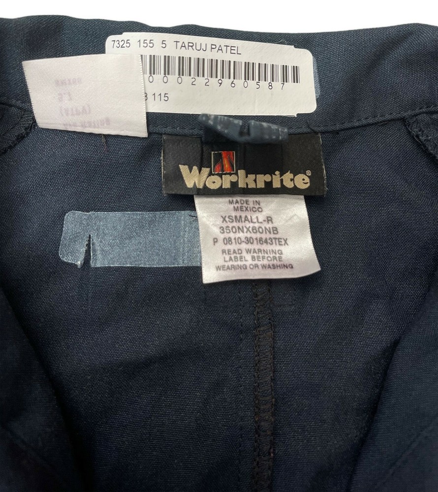 Workrite Nomex Flame Resistant Lab Coat Blue Lightweight FR Clothes Uniform