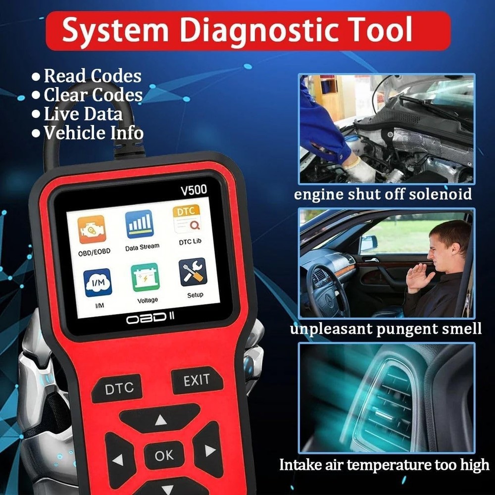 V500 OBD2 Scanner Diagnostic Tool, Professional Code Reader with Live Data Strea