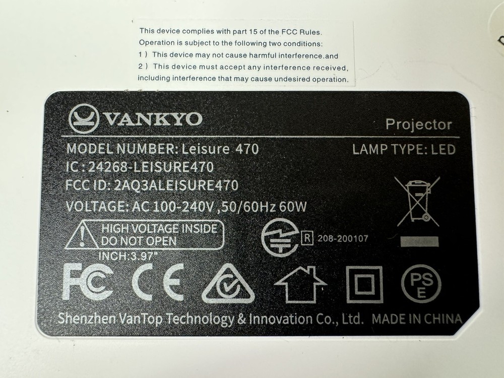 VANKYO Leisure 470 Mini Phone Projector - White New Condition