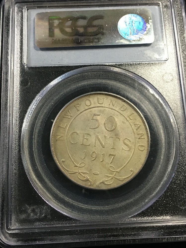 1917C PCGS Graded, Newfoundland ¢50 Cent, **MS-63**