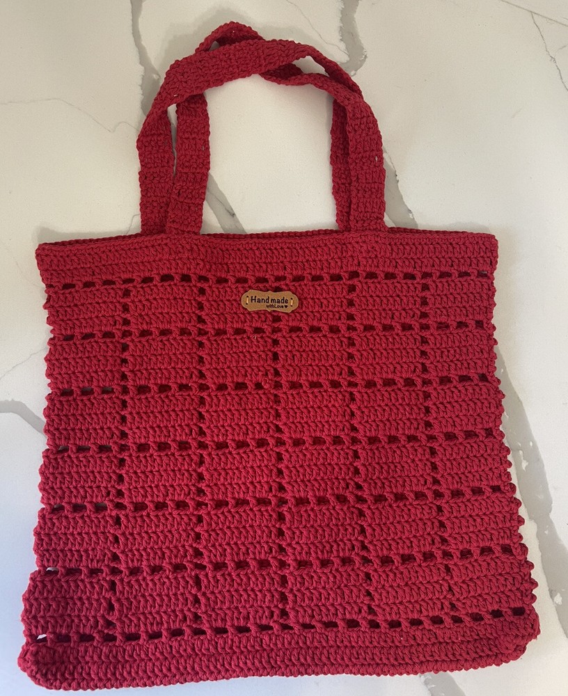 handmade knitted handbag 12.5"11.5"Unique Gift-