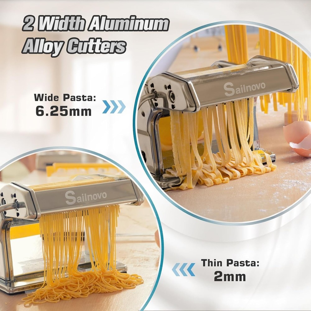 Pasta Maker Machine 180 Roller Pasta Maker 9 Adjustable Thickness Settings US