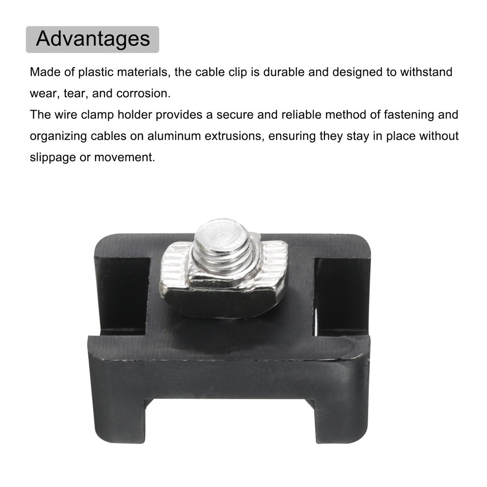 6Pcs Cable Zip Tie Base 6mm Hole with Fixed Blocks, Nylon Ties Black