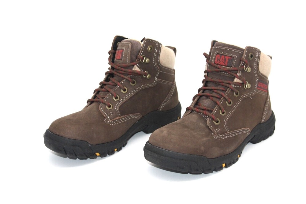 Women's Caterpillar Steel Toe Work Boot P91007 CHOCOLATE