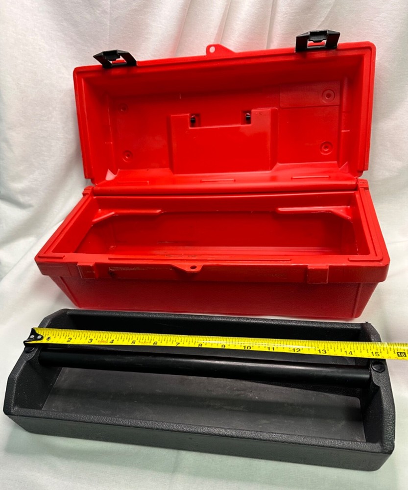Toolmaster Red & Black Tool Box W/ Removable Tote Latch & Handle Tackle Box