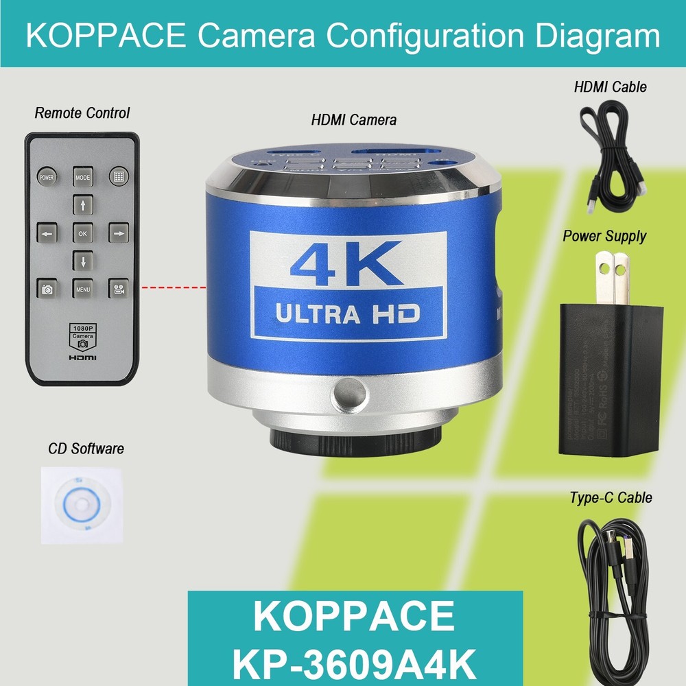 KOPPACE 8.3 Million Pixels 4K HD Microscope Industrial Camera HDMI/Type-C Output