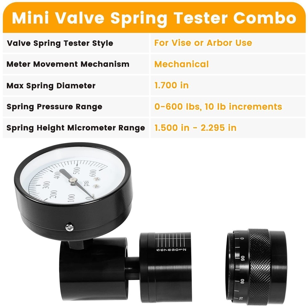 for Vise Mini Valve Spring Tester Measuring Combo with Height Micrometer Dial