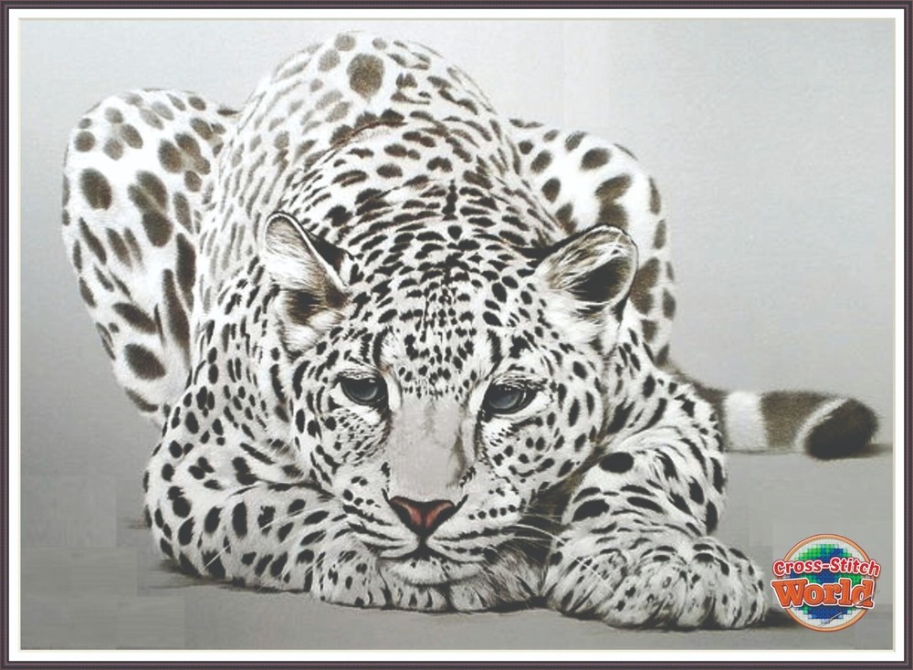 Snow Leopard 437 Chart Counted Cross Stitch Pattern Needlework