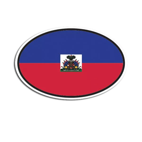 Haiti Oval Sticker Decal