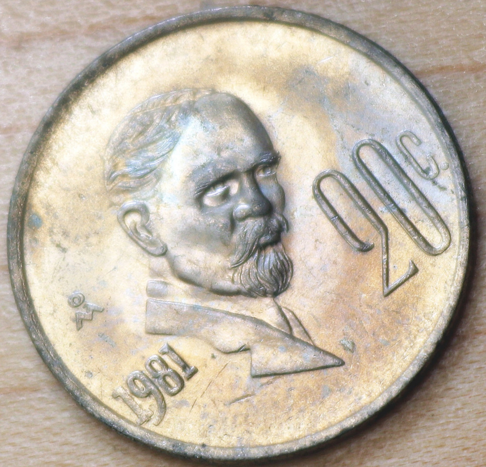 1981 Mexico 20 Centavos Francisco Madero Unc.