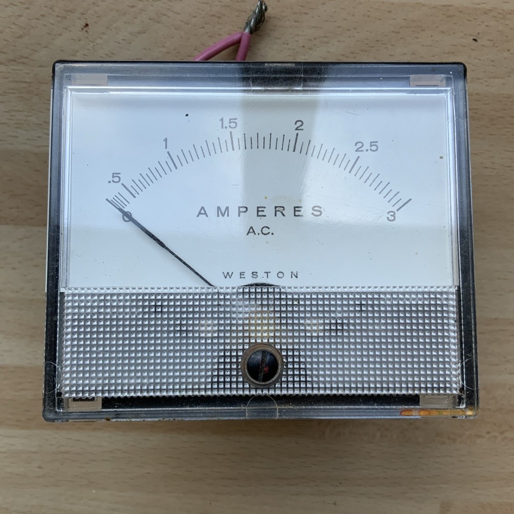 vintage panel meter, ammeter, Weston, 3 Amps AC