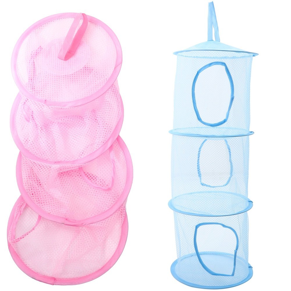 2 Pcs Foldable Hanging Mesh Drying Net Multi Layer Organizer For Clothes Socks