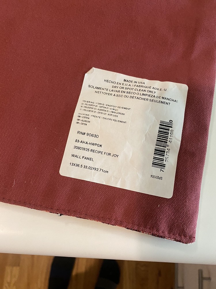 Recipe For Joy Wall Hanging Panel 13 X 33”