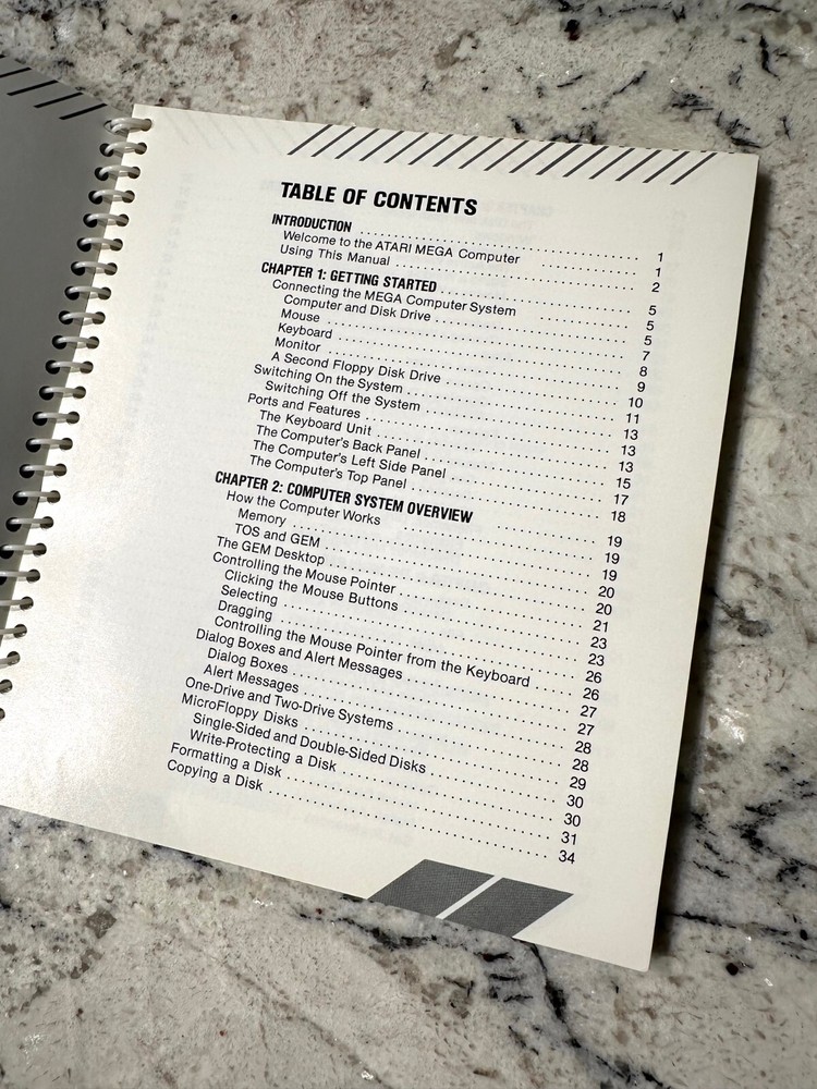ATARI MEGA COMPUTER 1987 Vintage Owners Manual Only Blue 133 Pages HTF