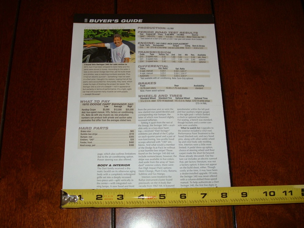 1970 DODGE DART SWINGER 340 ORIGINAL 2016 ARTICLE