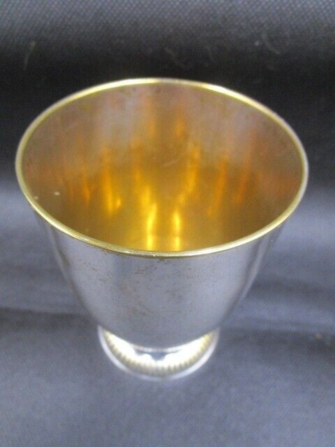 Silverplate footed cup golden inside [95d]