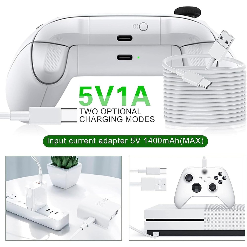 Controller Battery Pack Compatible with Xbox Series S/X, 1400 mAh White