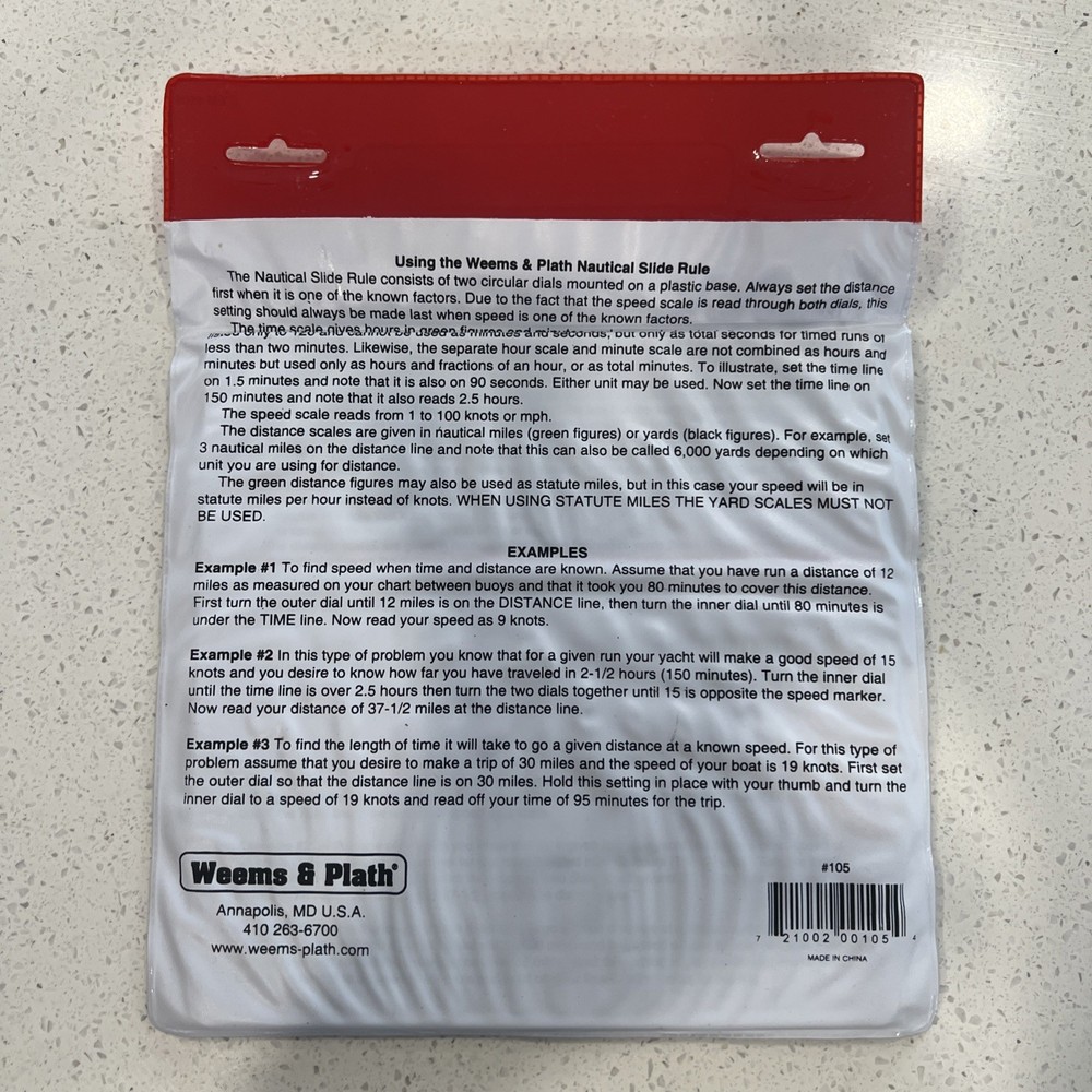 Weems & Plath Item # 105 - Nautical Slide Rule