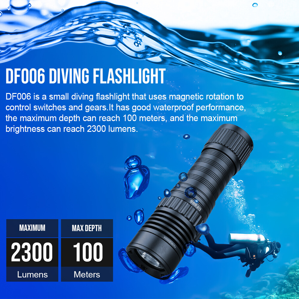 Trustfire DF006 bright LED Diving Flashlight Underwater 100m Photography light