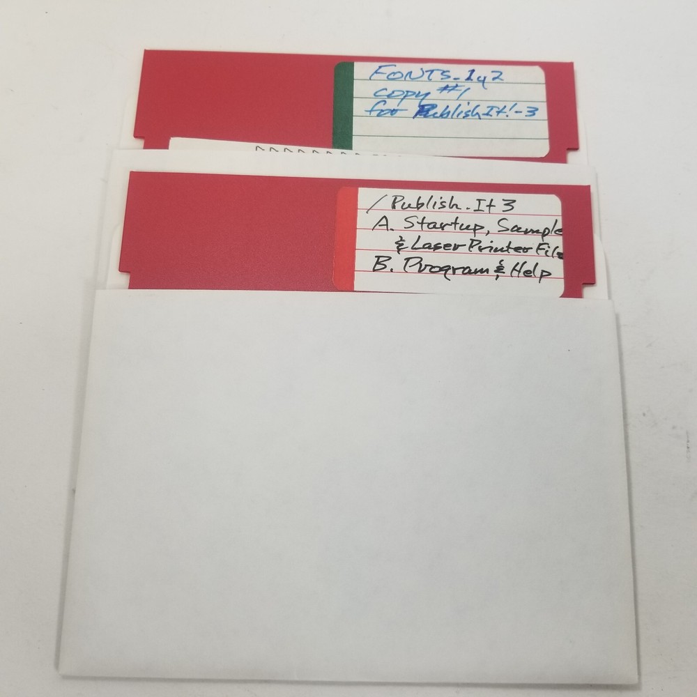Apple II PUBLISH IT & Fonts Floppy Disks 5.25